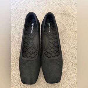 NWOT VIVAIA Women's Black Square Toe Block Heels